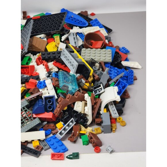 Mixed Lego Building Blocks Assorted‎ Colors & Shapes Bulk Lot In Blue Bucket - Picture 4 of 8